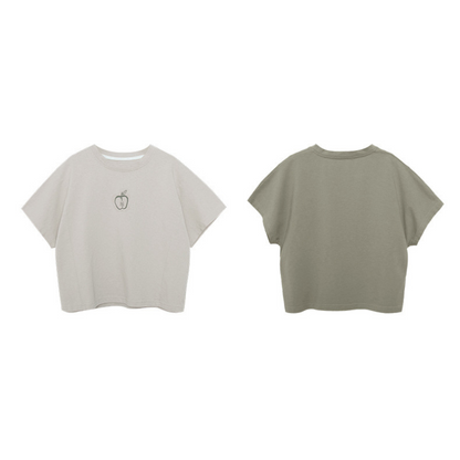 りんごプリントTシャツ