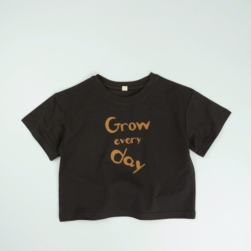 英字プリント綿100%半袖Tシャツ