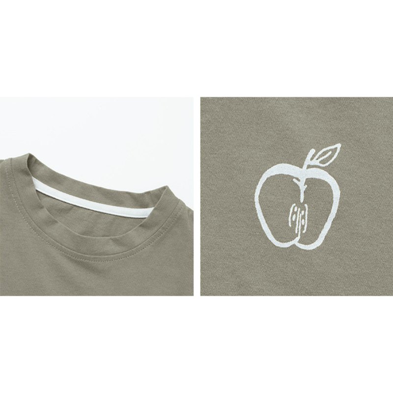 りんごプリントTシャツ