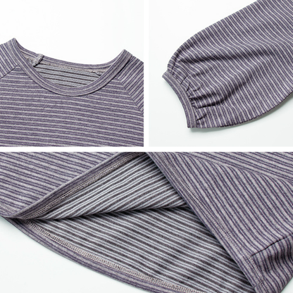 細ボーダー長袖Tシャツ