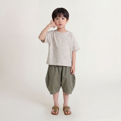 リヨセル素材七分パンツ