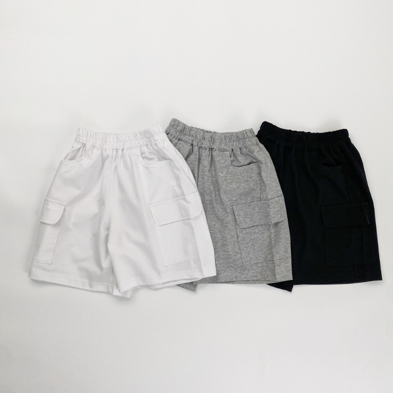 純棉薄手カーゴハーフパンツ