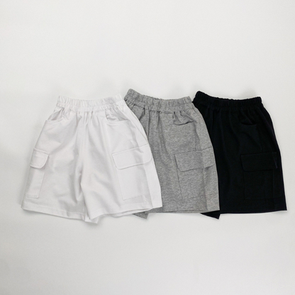 純棉薄手カーゴハーフパンツ