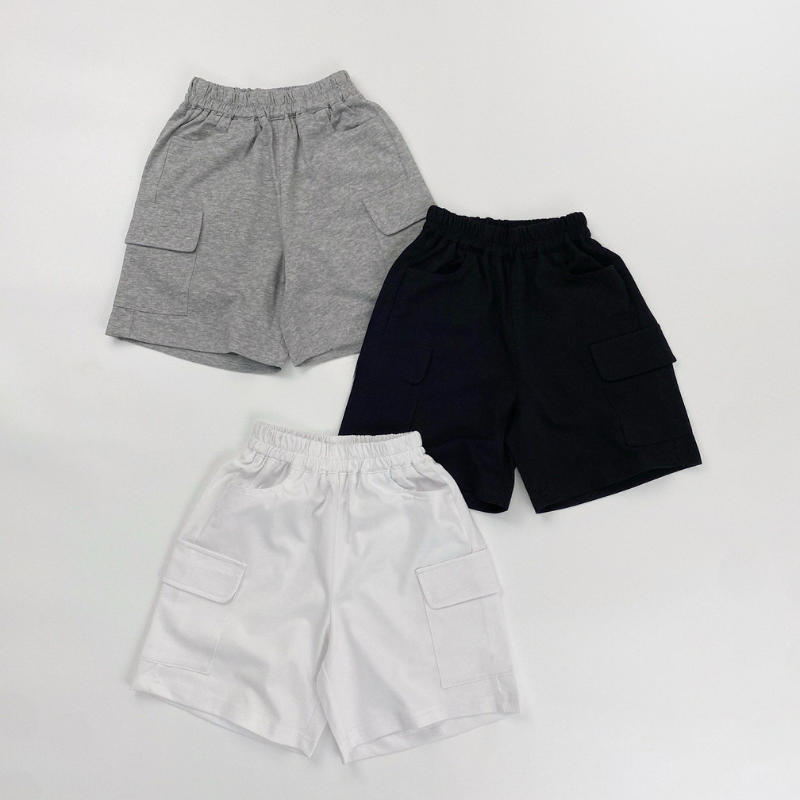 純棉薄手カーゴハーフパンツ