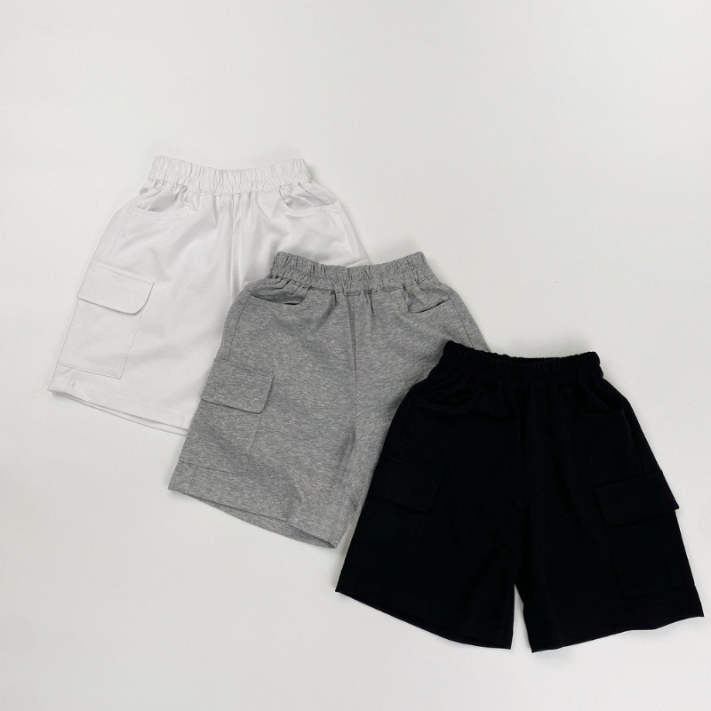 純棉薄手カーゴハーフパンツ