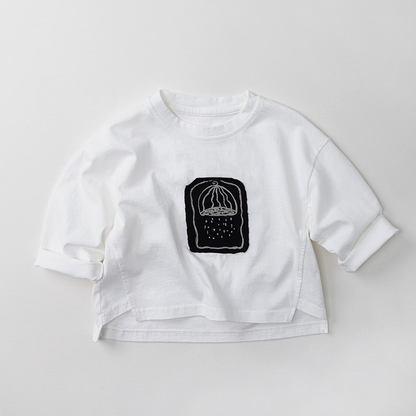 純棉長袖Tシャツ