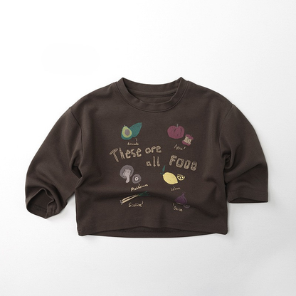 食べ物モチーフ長袖Tシャツ
