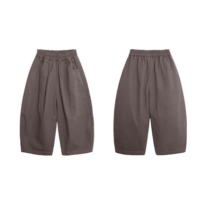 綿100%ステッチロングパンツ
