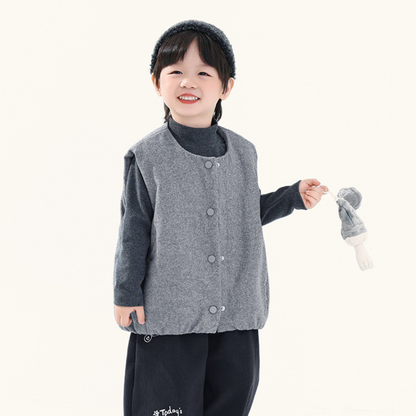 中綿入りスナップボタンベスト