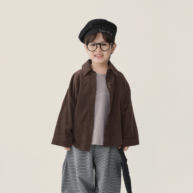 純綿コーデュロイシャツ