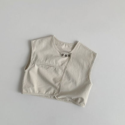 三つボタン前開きベスト