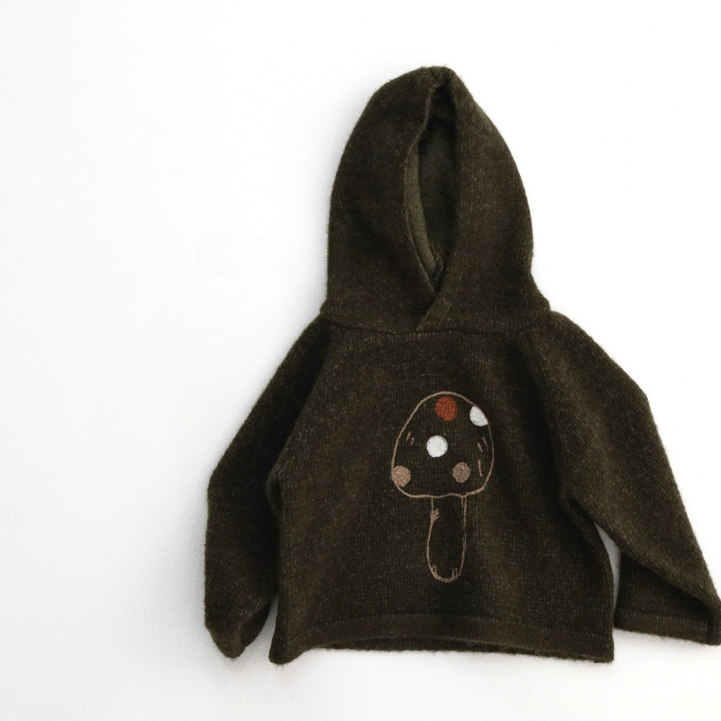 きのこプリントニットパーカー