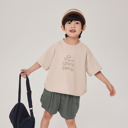 線描きプリントＴシャツ