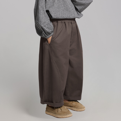 無地純綿ロングパンツ