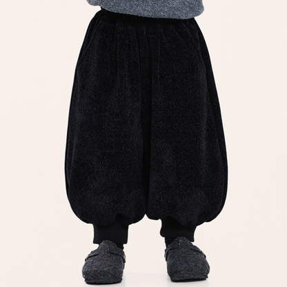 裾リブシェニール裏ボアパンツ