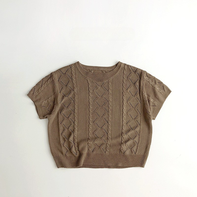 ケーブル編みニットTシャツ