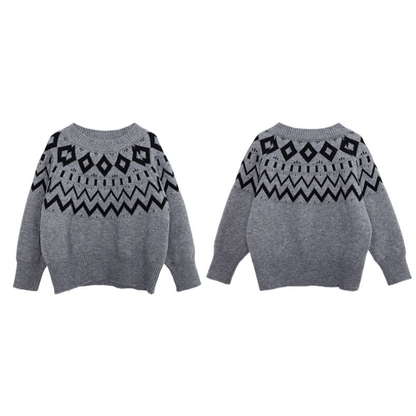 ノルディック柄厚手ニット