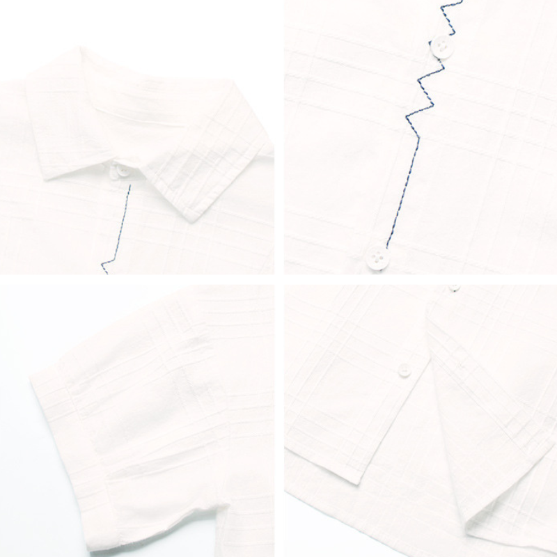 前立て刺繍半袖シャツ