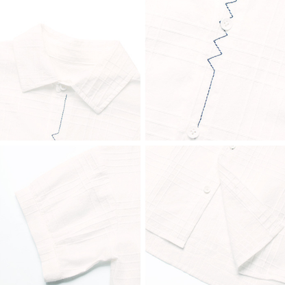 前立て刺繍半袖シャツ