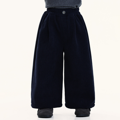 裏毛コーデュロイワイドパンツ