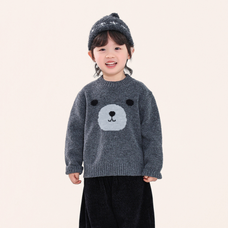 ベア柄プルオーバー