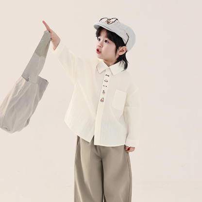 前立て刺繍シャツ