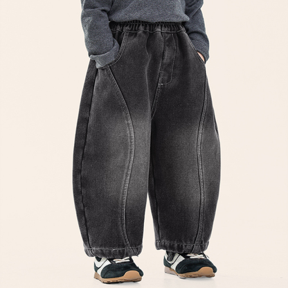 ヴィンテージ加工裏ボアデニムパンツ