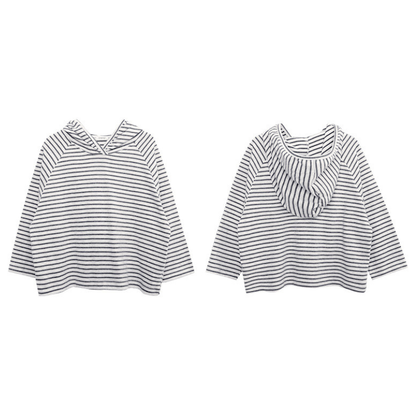 ニュアンスグレーボーダーパーカー