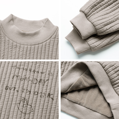 Fleece-lined high-neck sweatshirt