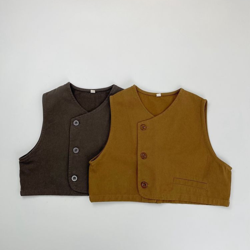 アシンメトリー純綿ベスト