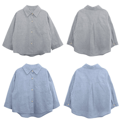 立体糸ストライプシャツ