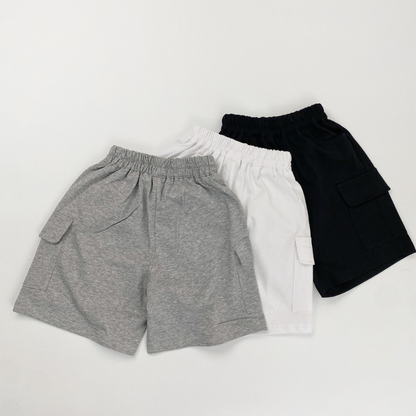 純棉薄手カーゴハーフパンツ