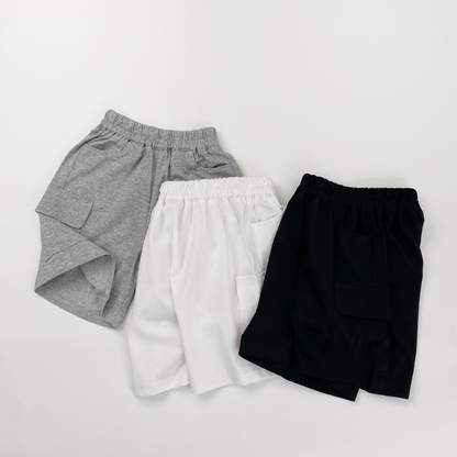 純棉薄手カーゴハーフパンツ