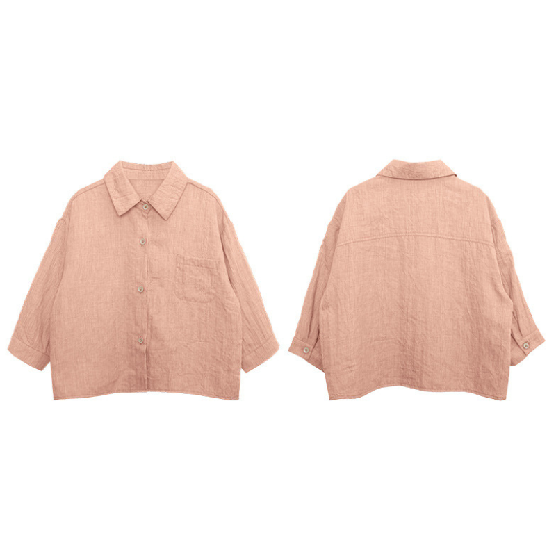 クレープ風素材薄手シャツ