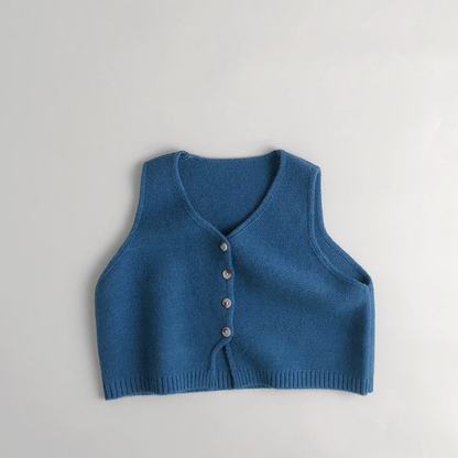 前スリットVネックニットベスト