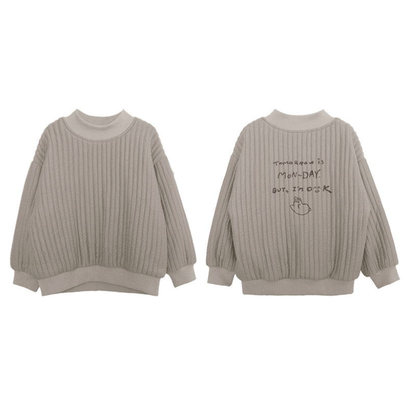Fleece-lined high-neck sweatshirt