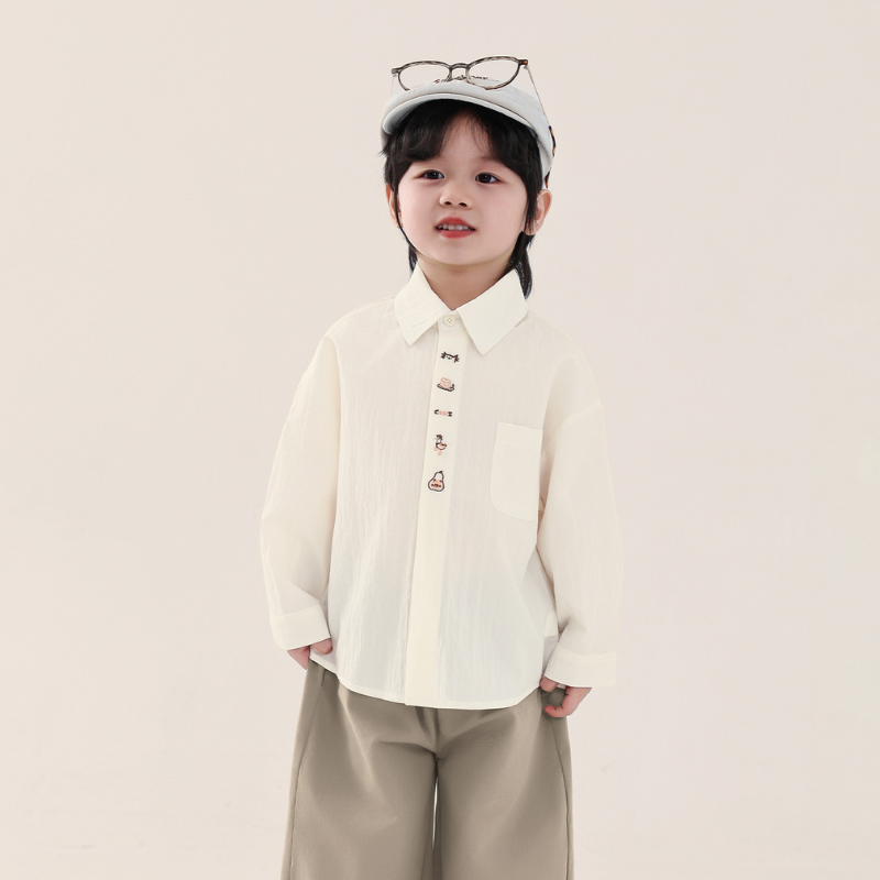 前立て刺繍シャツ