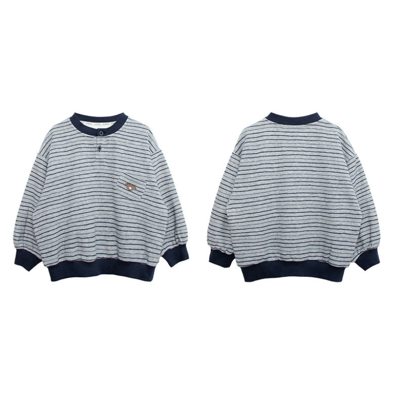 ヘンリーネックボーダースウェット