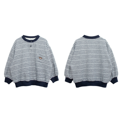 ヘンリーネックボーダースウェット