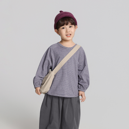 細ボーダー長袖Tシャツ
