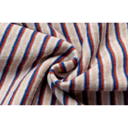 多色ボーダードロップショルダー半袖Tシャツ