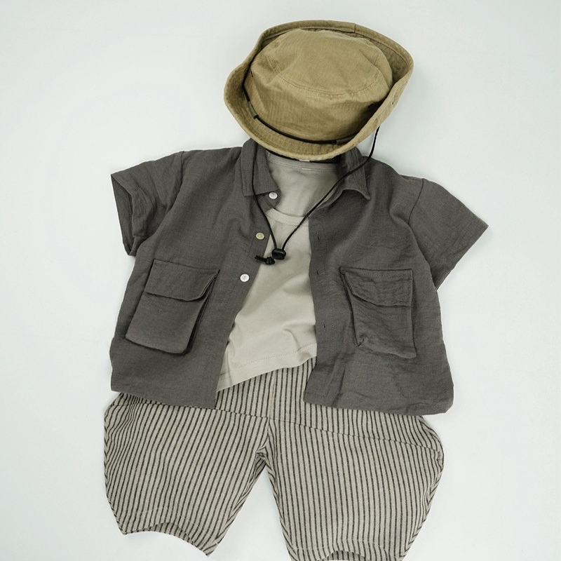 ストライプ七分丈ハーレムパンツ