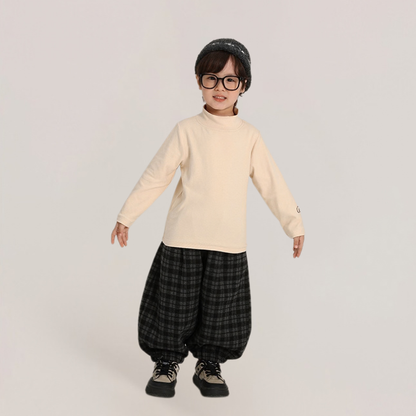 裏ボアチェック柄バルーンパンツ