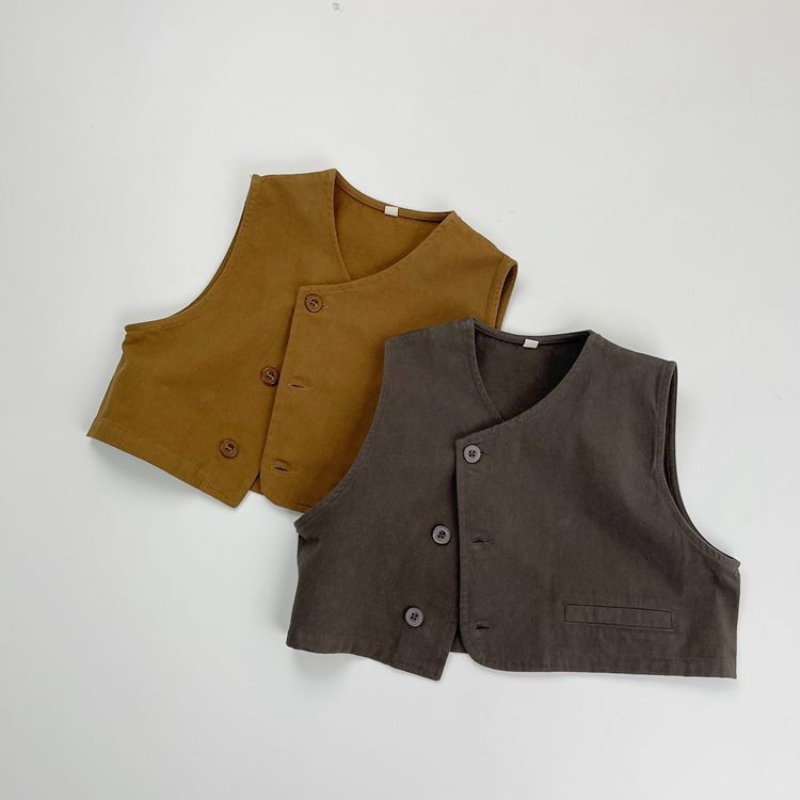 アシンメトリー純綿ベスト