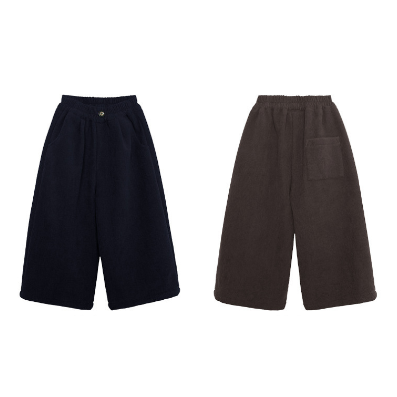 裏毛コーデュロイワイドパンツ