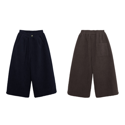 裏毛コーデュロイワイドパンツ