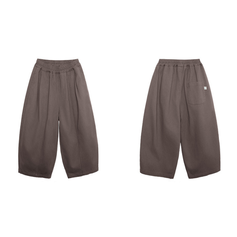 センタープリーツ無地パンツ