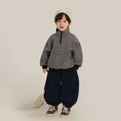 裏ボアバルーンパンツ凹凸テクスチャー
