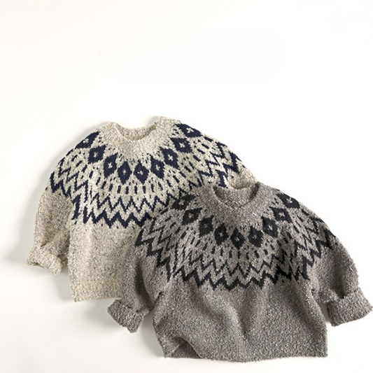 ノルディック柄ボアヤーンセーター