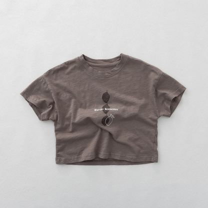 レモンプリントスラブコットン半袖Tシャツ